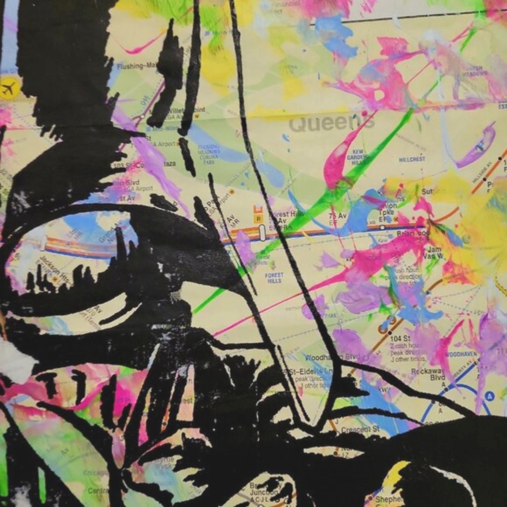 Handpainted Star Wars Darth Vader Unique Acrylic Art painting on NYC Subway Map - Picture 7 of 7